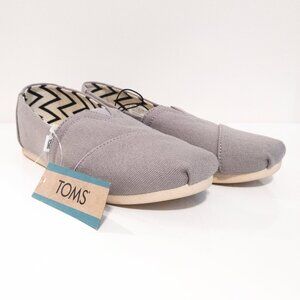 TOMS Alpargata Classic Gray Slip-On Shoes Size 6 US Women's Canvas Casual NWT